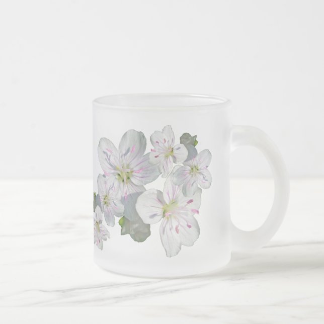 Taza De Cristal Esmerilado Flor silvestre de belleza primaveral (Derecha)