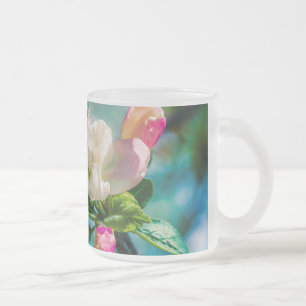 Taza De Cristal Esmerilado Flor y brotes de arvejas