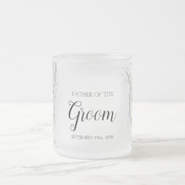 Taza De Cristal Esmerilado Floral rosa Boda delgado padre de Groom Mug