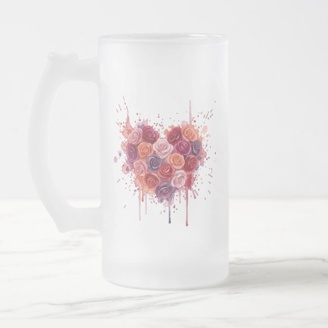 Taza De Cristal Esmerilado Flores (Izquierda)