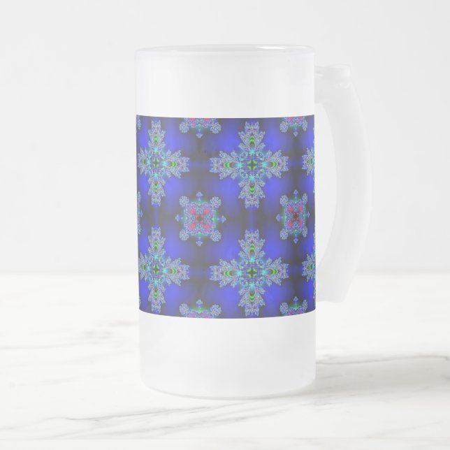 Taza De Cristal Esmerilado Flores artdeco en estilo retro (Anverso derecho)