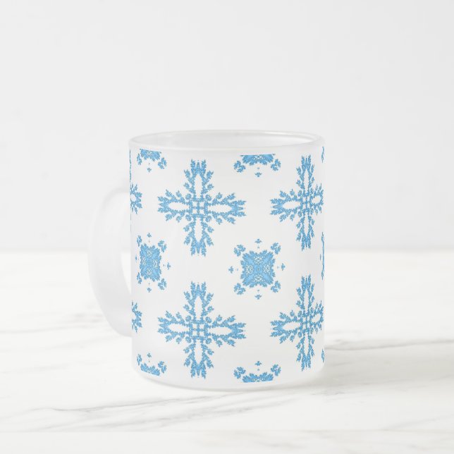 Taza De Cristal Esmerilado Flores artdeco en estilo retro (Anverso izquierdo)
