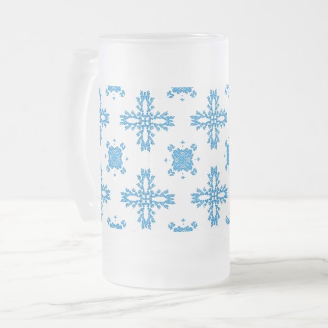 Taza De Cristal Esmerilado Flores artdeco en estilo retro (Anverso izquierdo)