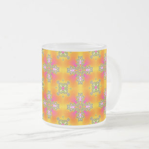Taza De Cristal Esmerilado Flores artdeco en estilo retro