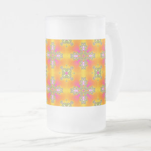 Taza De Cristal Esmerilado Flores artdeco en estilo retro