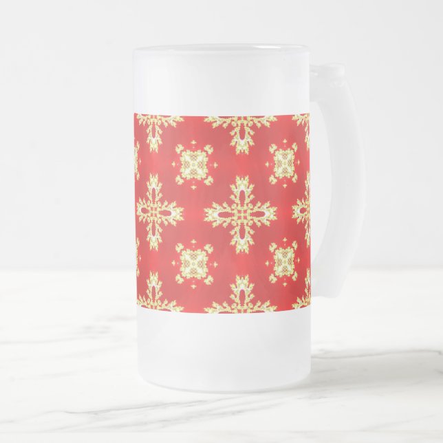 Taza De Cristal Esmerilado Flores artdeco en estilo retro (Anverso derecho)