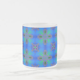 Taza De Cristal Esmerilado Flores artdeco en estilo retro