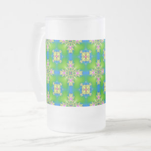 Taza De Cristal Esmerilado Flores artdeco en estilo retro