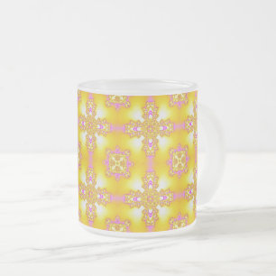 Taza De Cristal Esmerilado Flores artdeco en estilo retro