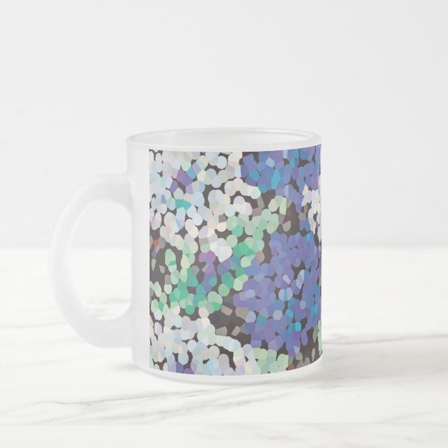 Taza De Cristal Esmerilado Flores Cristalinas (Izquierda)