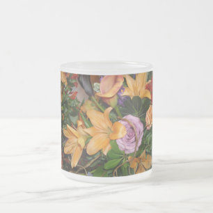 Taza De Cristal Esmerilado Flores de bodas de otoño