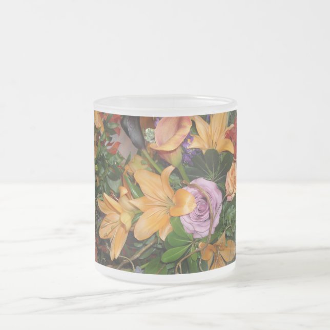Taza De Cristal Esmerilado Flores de bodas de otoño (Centro)