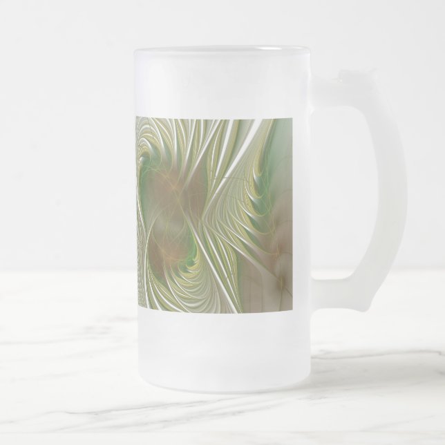 Taza De Cristal Esmerilado Flores de fantasía fractal blandas y tendientes (Derecha)