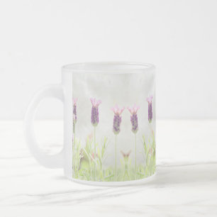 Taza De Cristal Esmerilado Flores de lavanda