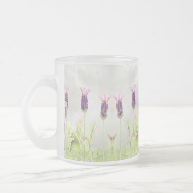 Taza De Cristal Esmerilado Flores de lavanda (Izquierda)