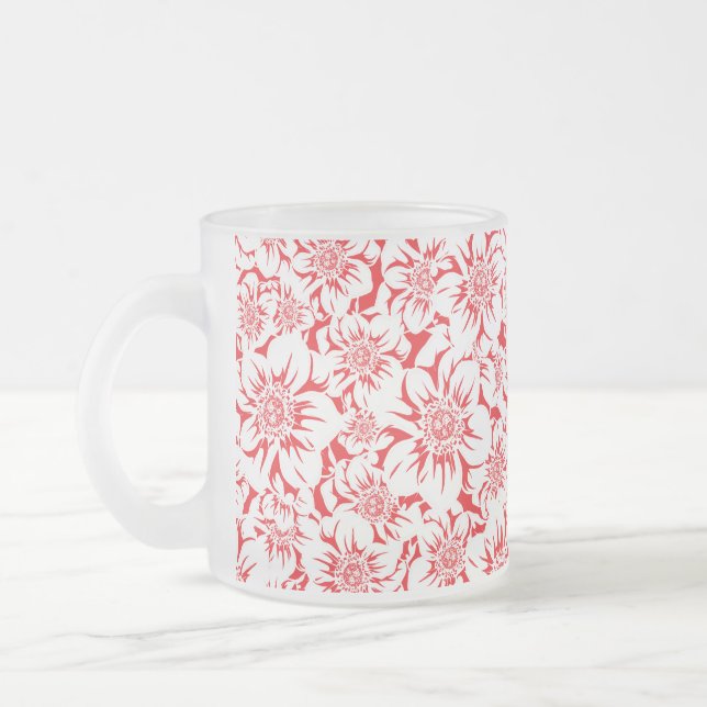 Taza De Cristal Esmerilado Flores de Mandala 8 (Izquierda)