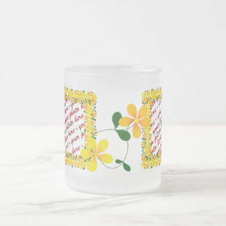 Taza De Cristal Esmerilado Flores de marco Naranja y amarillo