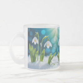Taza De Cristal Esmerilado Flores de nieve