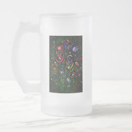 Taza De Cristal Esmerilado Flores estampadas