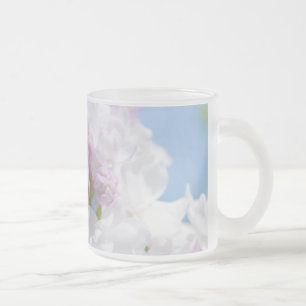 Taza De Cristal Esmerilado Flores Lilac