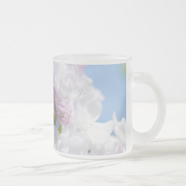 Taza De Cristal Esmerilado Flores Lilac (Derecha)