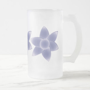 Taza De Cristal Esmerilado Flores moradas