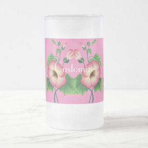 Taza De Cristal Esmerilado Flores rosa de inicio, Thunder_Cove