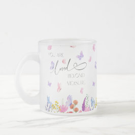 Taza De Cristal Esmerilado Flores silvestres acuarela Biblia cristiana Verso