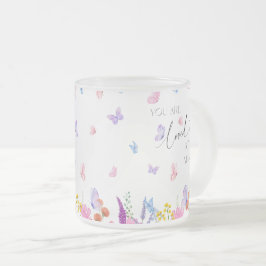 Taza De Cristal Esmerilado Flores silvestres Verso de la Biblia cristiana en