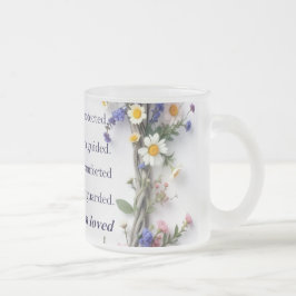 Taza De Cristal Esmerilado Flores silvestres y escrituras 11oz Colores de taz