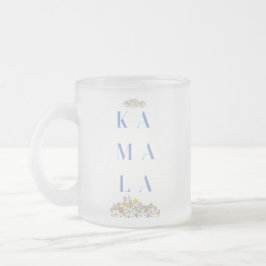 Taza De Cristal Esmerilado Flores. Sutil. Kamala Harris
