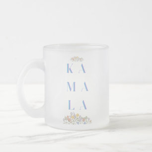 Taza De Cristal Esmerilado Flores. Sutil. Kamala Harris