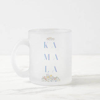 Taza De Cristal Esmerilado Flores. Sutil. Kamala Harris