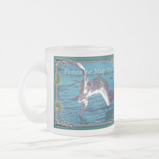Taza De Cristal Esmerilado Florida el magnífico Pelícano (Izquierda)