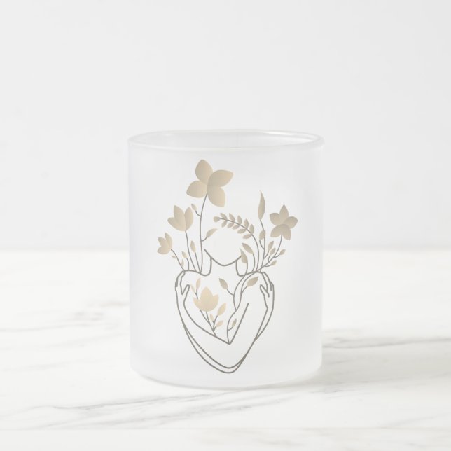 Taza De Cristal Esmerilado Flower Lady - Edición de época (Centro)