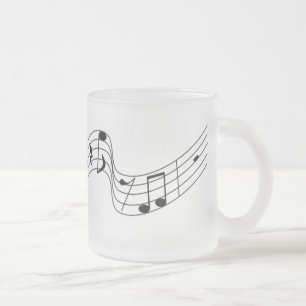 Taza De Cristal Esmerilado Flying Musical Score Frost Glass Mug