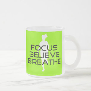 Taza De Cristal Esmerilado Focus Believe Breathe