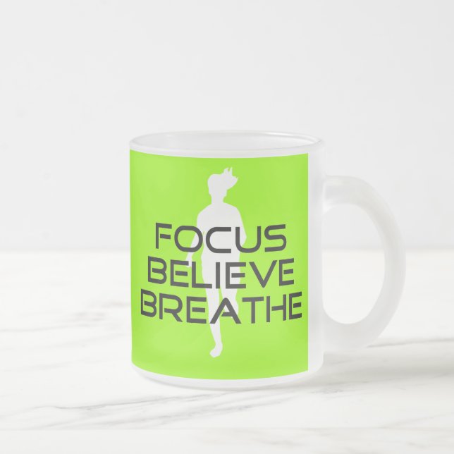 Taza De Cristal Esmerilado Focus Believe Breathe (Derecha)