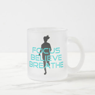 Taza De Cristal Esmerilado Focus Believe Breathe Aqua