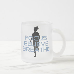 Taza De Cristal Esmerilado Focus Believe Breathe Blue T-shirts