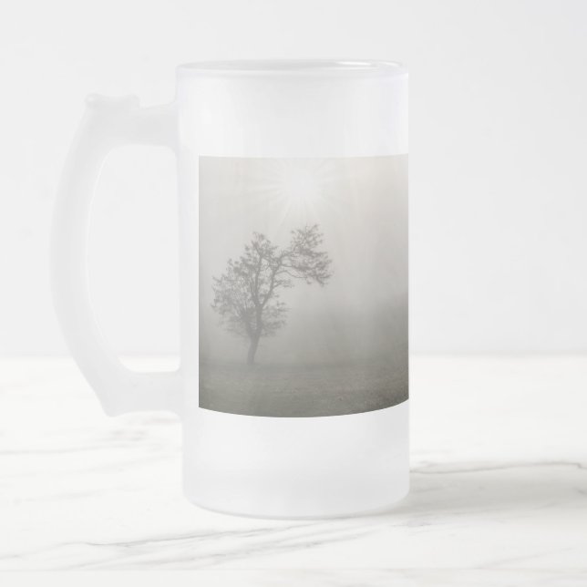 Taza De Cristal Esmerilado Foggy Starburst Tree Landscape Frost Glass Beer (Izquierda)
