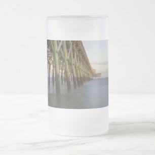 Taza De Cristal Esmerilado Folly Beach Pier Beauty Cerveza de cristal escarpa