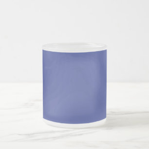 Taza De Cristal Esmerilado Fondo Sólido Azul Profundo   Diseño Minimalista Au
