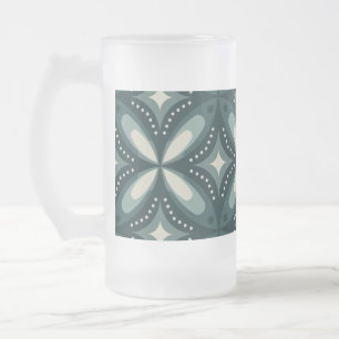 Taza De Cristal Esmerilado formas verdes retro