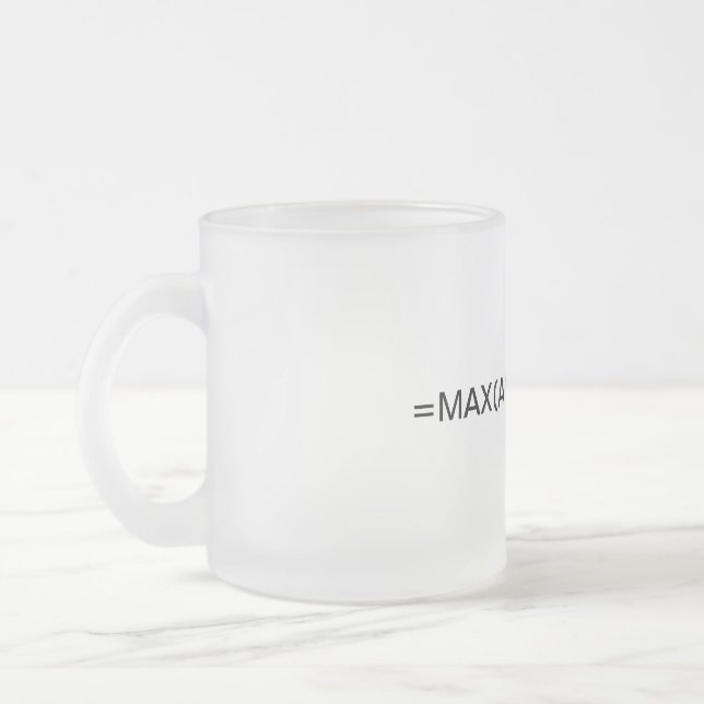 Taza De Cristal Esmerilado Fórmula de Excel: fórmula máxima (Izquierda)