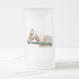 Taza De Cristal Esmerilado Foto de caballo