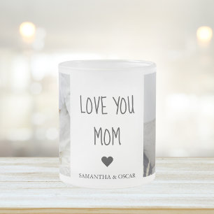 Taza De Cristal Esmerilado Foto de colección moderna Te ama a tu mamá Mejor r