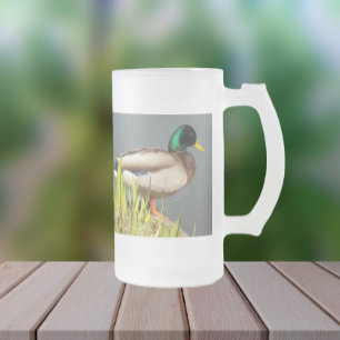 Taza De Cristal Esmerilado Foto de vida silvestre Mallard Duck