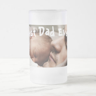 Taza De Cristal Esmerilado Foto del Día del Mejor Padre Nunca