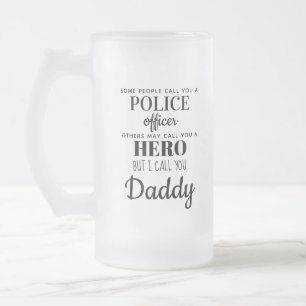 Taza De Cristal Esmerilado Foto del Día del Padre Padre Hero